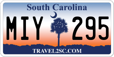 SC license plate MIY295