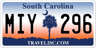 SC license plate MIY296