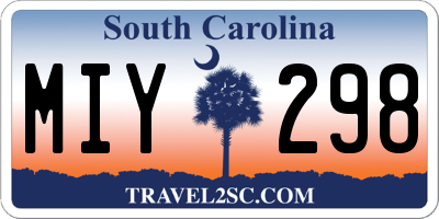 SC license plate MIY298
