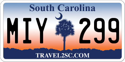 SC license plate MIY299