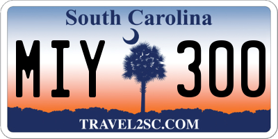 SC license plate MIY300