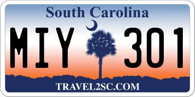 SC license plate MIY301