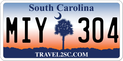 SC license plate MIY304