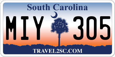SC license plate MIY305