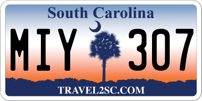 SC license plate MIY307
