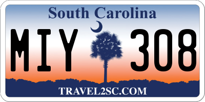SC license plate MIY308