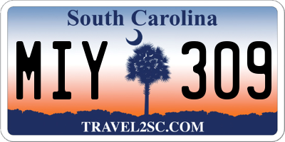 SC license plate MIY309
