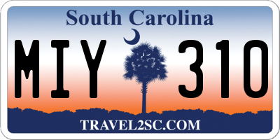 SC license plate MIY310