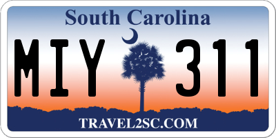 SC license plate MIY311