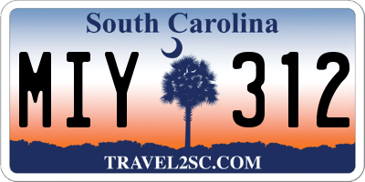 SC license plate MIY312