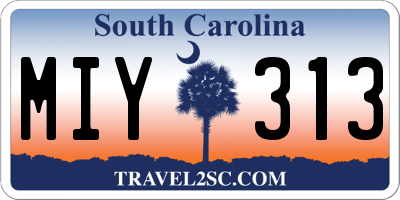 SC license plate MIY313