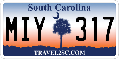 SC license plate MIY317