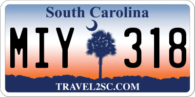 SC license plate MIY318