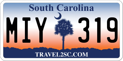 SC license plate MIY319