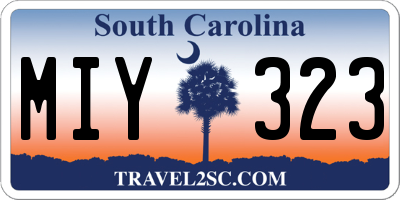 SC license plate MIY323