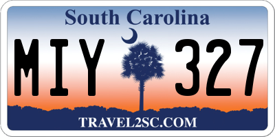 SC license plate MIY327