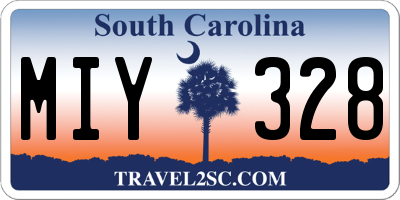 SC license plate MIY328