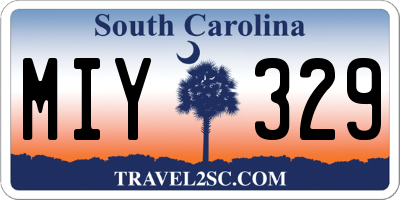 SC license plate MIY329