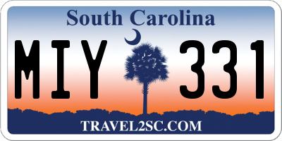 SC license plate MIY331