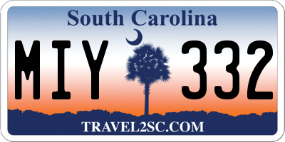 SC license plate MIY332