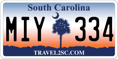 SC license plate MIY334