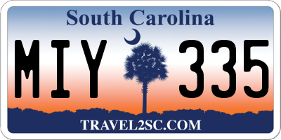 SC license plate MIY335