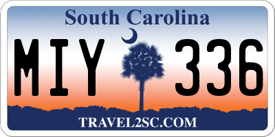 SC license plate MIY336