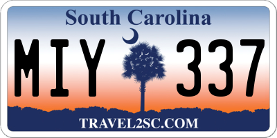 SC license plate MIY337