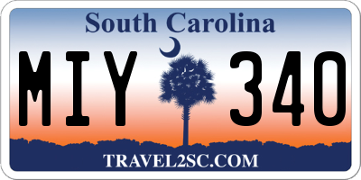 SC license plate MIY340