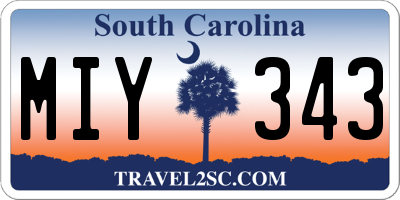 SC license plate MIY343