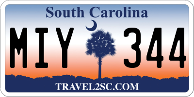SC license plate MIY344