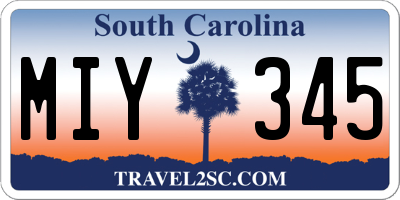 SC license plate MIY345