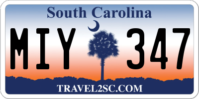 SC license plate MIY347