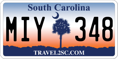 SC license plate MIY348