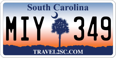SC license plate MIY349