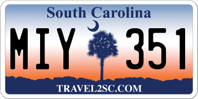 SC license plate MIY351