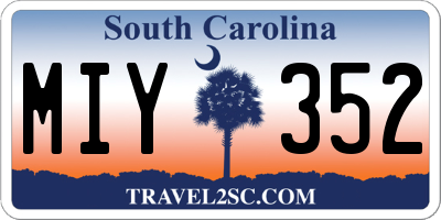 SC license plate MIY352