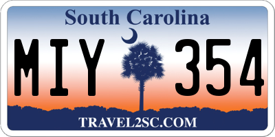 SC license plate MIY354