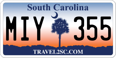 SC license plate MIY355