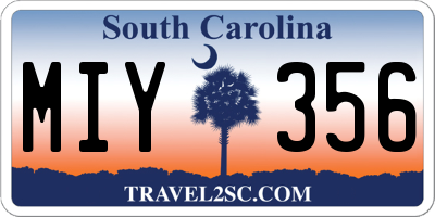 SC license plate MIY356