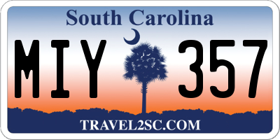 SC license plate MIY357