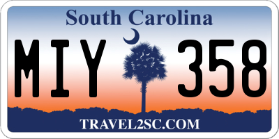 SC license plate MIY358