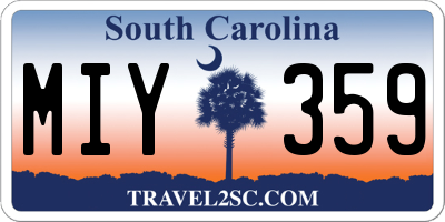 SC license plate MIY359