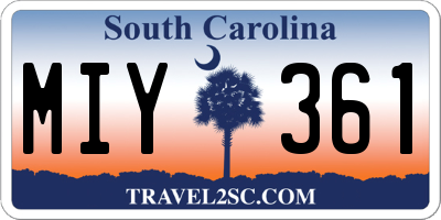 SC license plate MIY361