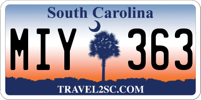 SC license plate MIY363
