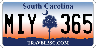 SC license plate MIY365