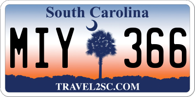 SC license plate MIY366