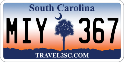 SC license plate MIY367