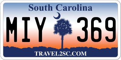SC license plate MIY369