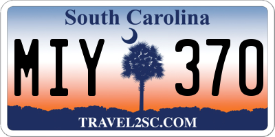 SC license plate MIY370